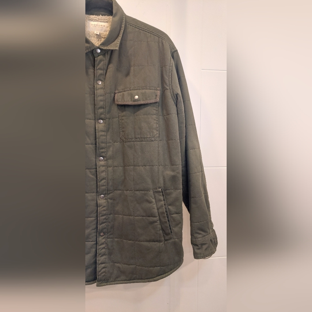 Sonoma Men's Green Quilted Shirt Jacket